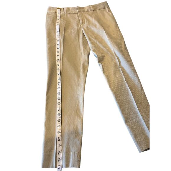 Womens Banana Republic Hampton Pant tan geometric pattern size 2 Business casual - Picture 7 of 7